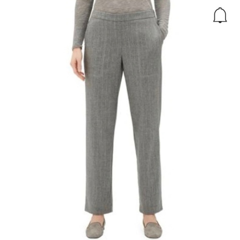 Lafayette 148 New York Fulston Glistening Pin Stripe Trousers in Gray